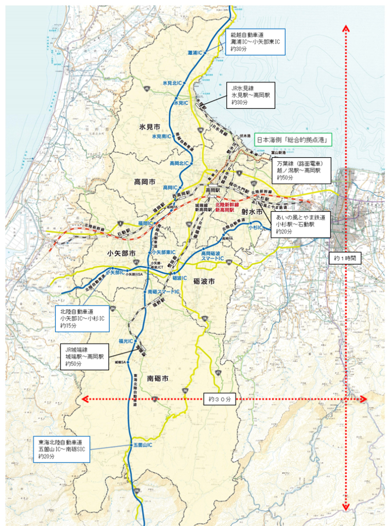 圏域の道路・鉄軌道等ネットワークの状況 圏域の道路・鉄軌道等ネットワークの状況