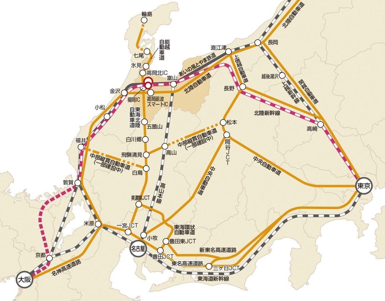三大都市圏からのアクセス